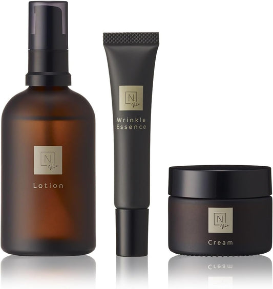 [Japanese Moisturizing] Lotion, moisturizing serum, beauty cream N organic Vie lotion 100ml Wrinkle pack 15g Cream 47g Set