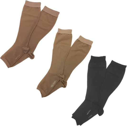 Medical Elastic Stockings rekkusufitto rxfit Thick Socks Toe and Medium Compression Medium Black 1652