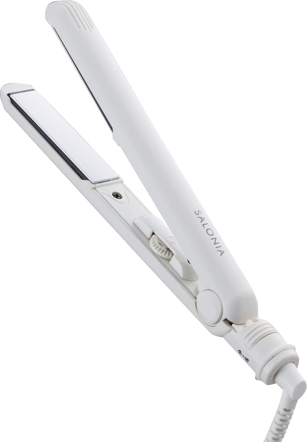 SALONIA SL-010SW Mini Hair Iron, Straight, White, Lightweight, For Travel, Overseas Use, Heat-resistant Pouch Included