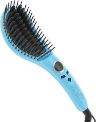 Hair Iron, Straightening Brush, Heat Brush, Brush Iron, Prevents Burns, Negative Ions, Suppresses Hair, Overseas Compatible, Rapid Heating Up to 666F (230C) (Blue)