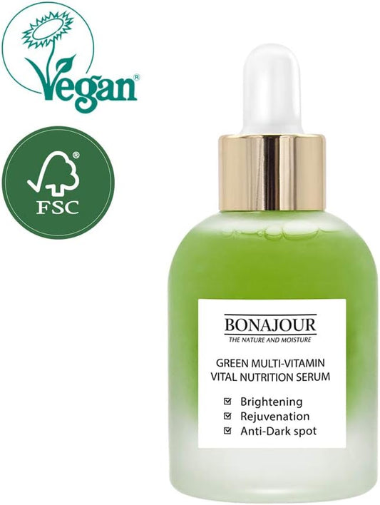 BONAJOUR Green Vitamin Serum Ampoule Serum Water Serum Beauty Essence Vitamin Rough Skin Moisturizing Moisture Care Korean Cosmetics Skin Care Hypoallergenic Tone Up Elasticity Moist Ranking Reviews 35ml