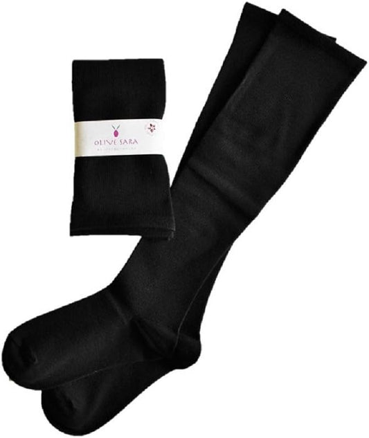 2 Pairs Olive Sarah – The beauty leg socks wearing pressure socks black solid OL