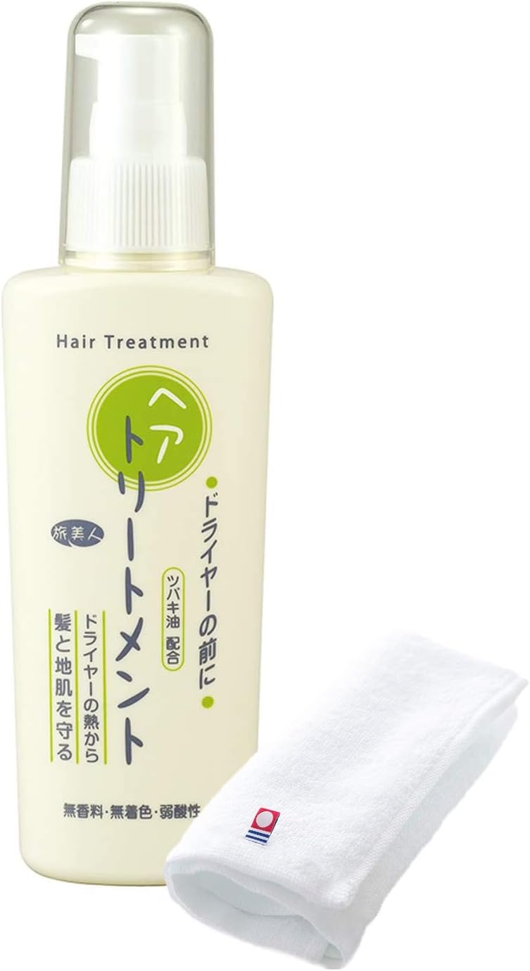 Azuma Shoji Camellia Oil Rinse Free Treatment 4.6 oz (130 g) / With Imabari Towel, Camellia Oil Before Dryer, Travel Beauty Hair Oil, Protects Hair From Heat From Dryer