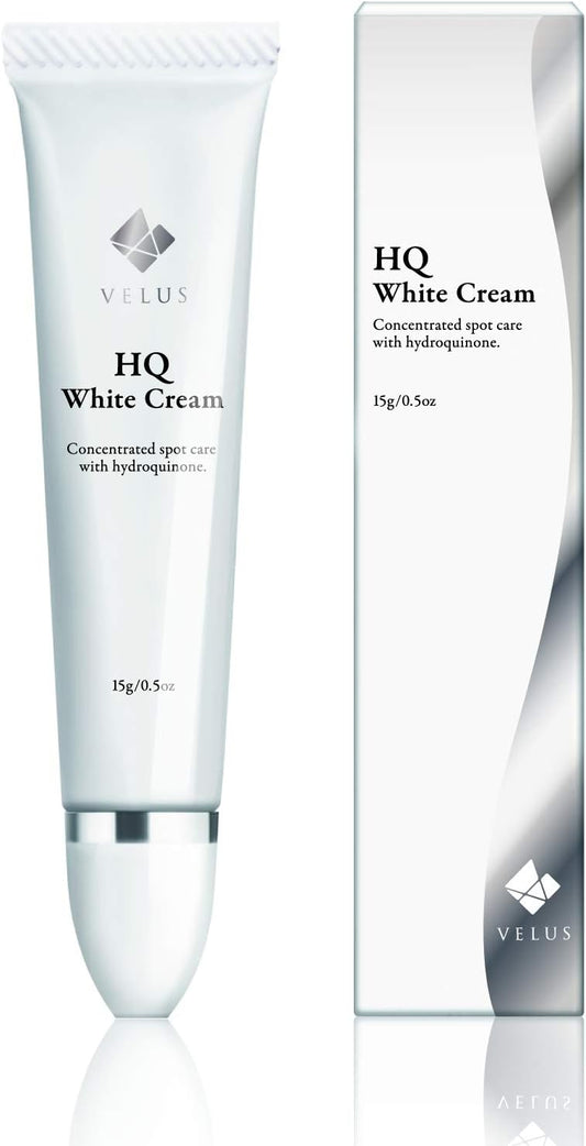 VELUS HQ White Cream, Made in Japan, Hydroquinone, Hydroquinone, Hydroquinone Cream, Night Care Cream, Human Stem Cell Extract, Placenta, 0.5 oz (15 g)