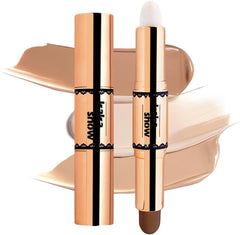 UNYOKE Highlight Shadow Stick, 3D, Double-Ended Highlight, Stick, Shape Correction, Nose Shadow, Contoured Part, Natural Contour Makeup, Pearl Gloss, 3D, Multi-Stick, Multi-functional Makeup (01# Classic Color)