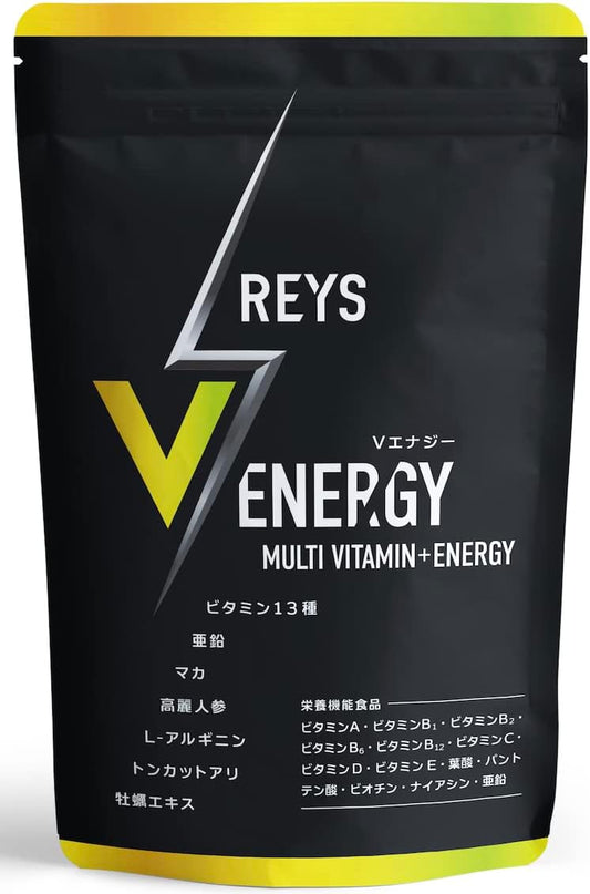 REYS V ENERGY V Energy Supervised by Noriaki Yamazawa Multivitamin tablet Zinc Maca Ginseng Arginine Tongkat ali Oyster extract Contains 13 types of vitamins Food with nutritive functions Domestic production