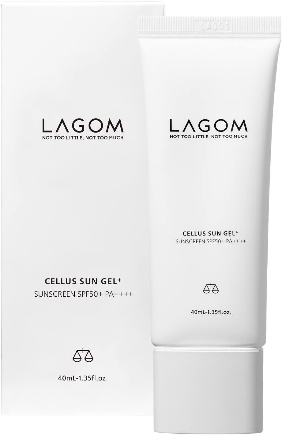 LAGOM Sun Gel Plus SPF 50+ PA++++ Sunscreen, Milky Lotion, UV Care, Moisturizing, Soap Off, Smooth and Fresh, 1.4 fl oz (40 ml) Genuine Japanese Product