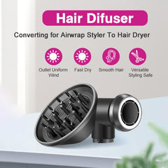 Adapter and Hair Diffuser Dyson Airwrap Styler HS01 HS03 HS05, Convert Airwrap Styler to Hair Dryer