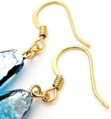 GOLD STONE Haterma Blue Firefly Glass Earrings, Drop Type, For Both Ears, Dragonfly Ball, Okinawa