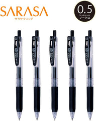 Zebra Gel Ballpoint Pen Sarasa Clip 0.5 Black 5 Pieces P-JJ15-BK5