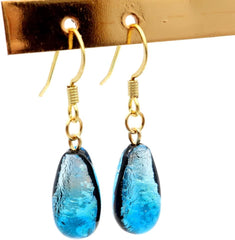 GOLD STONE Haterma Blue Firefly Glass Earrings, Drop Type, For Both Ears, Dragonfly Ball, Okinawa