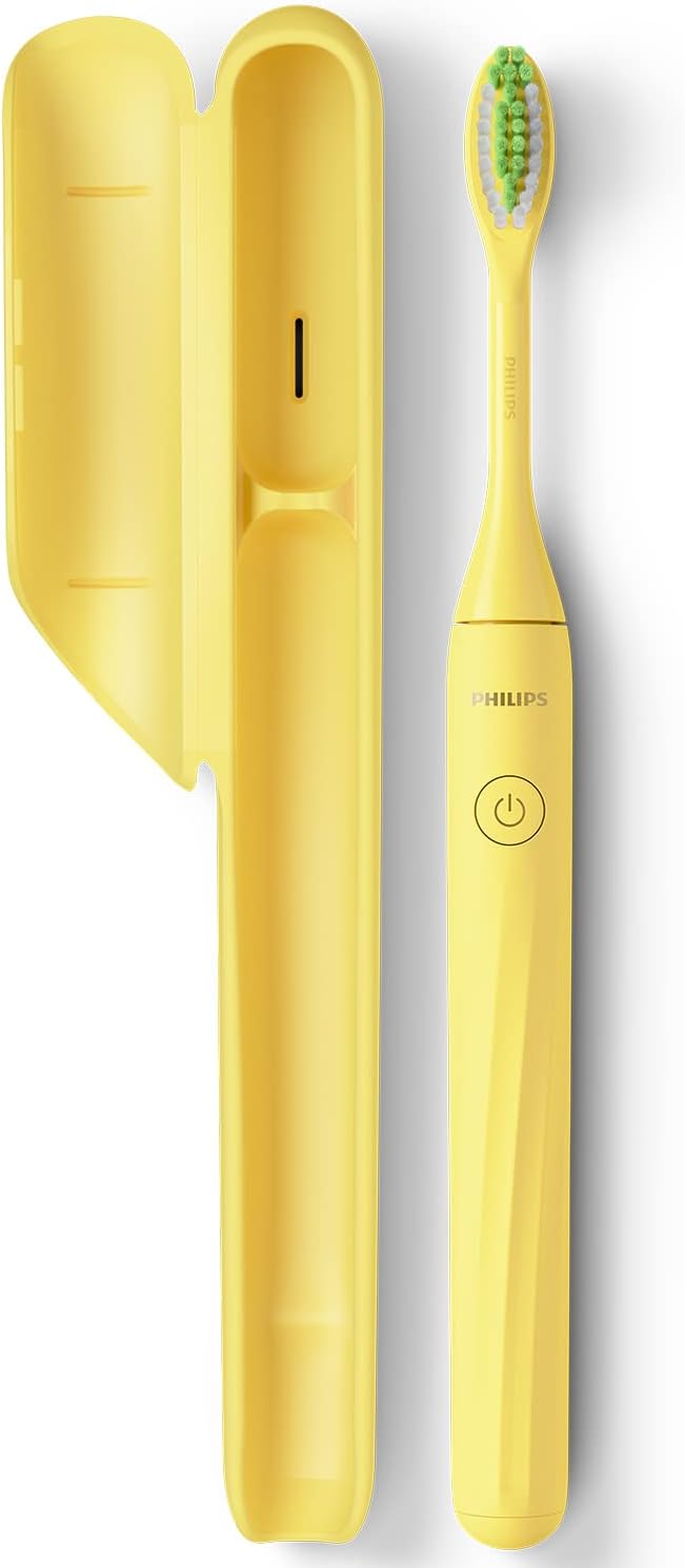 Philips One Mango - Battery Operated Electric Toothbrush Travel Travel Portable with Travel Case HY1100/02