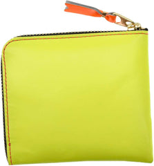 SUPER FLUO SA3100SF Super Flow Coin Purse, Coin Case, L-Shaped Zipper, Genuine Leather, Men's, Women's, Pink, Yellow