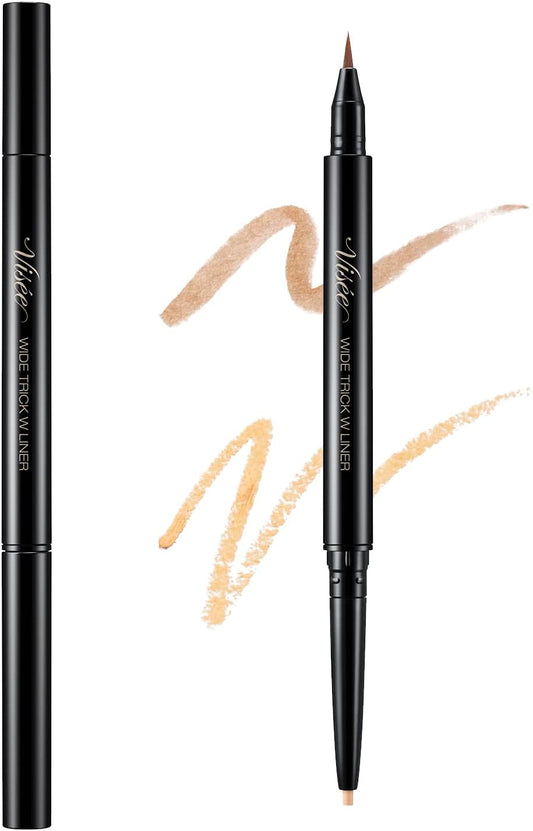 Visee Wide Trick Double Liner 01 Nuance Brown   Beige 0.4g Lid Liner Tear Bag Liner Tear Bag Concealer 2in1 Shadow Color 3D Feel