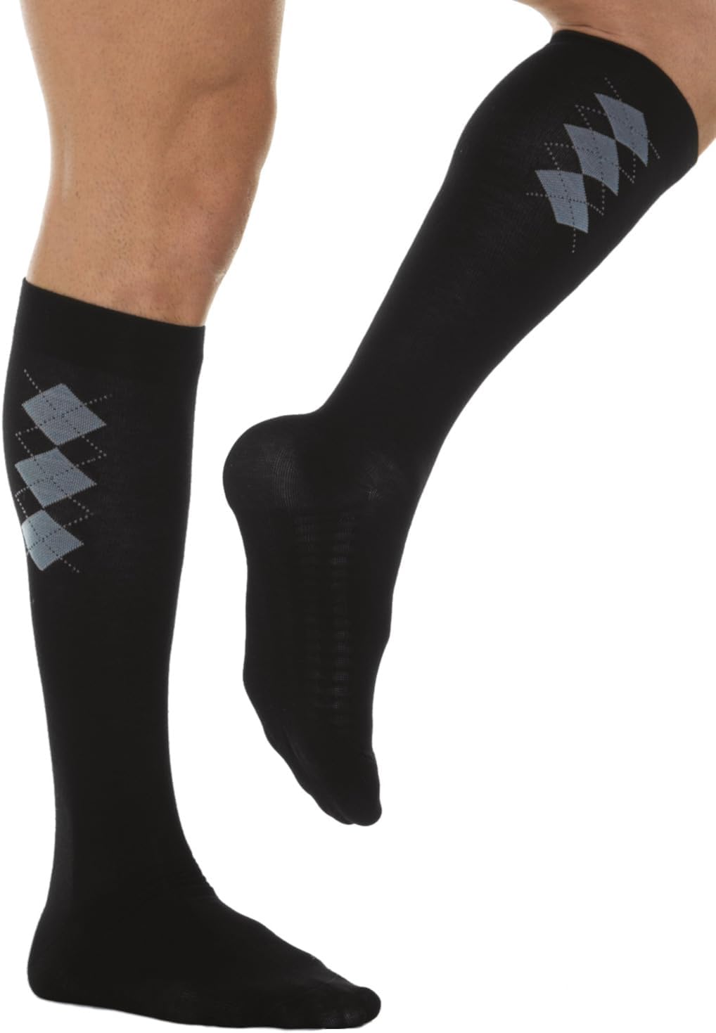 Relaxant 820B Cotton Support Compression High Socks 18-22 mmHg with Patterned Sole