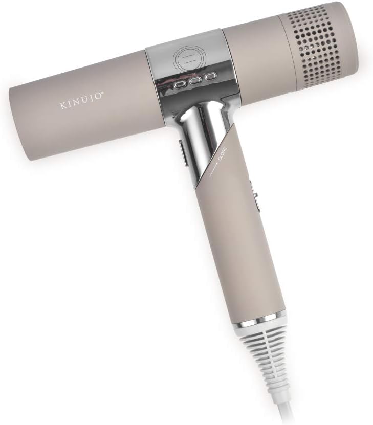 KINUJO Hair Dryer, Large Airflow, Negative Ions, Compact, Ultra! Far Infrared, Mocha, 3 Levels, Temperature Control