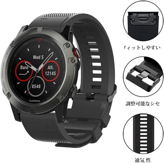 for Watch Band Silicone Watch Band 22mm 26mm GARMIN Fenix 7X 6X 5X 5 6 Silicone Strap Loop Sports Band Watch Strap Waterproof Replacement Band for Garmin