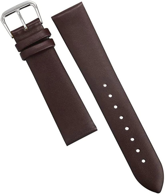 Genuine Leather Watch Band, Thin, Soft, Men's, Women's, Replacement Strap, Watch Strap, Unisex, Tool Included, Gift, 0.6, 0.6, 0.7, 0.8, 0.9 inches (14, 16, 18, 20, 22 mm)
