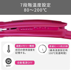 Tescom TS430A-P Hair Iron, Negative Ion, 1.0 inches (26 mm), Temperature Adjustment, Lock, Memory, Auto Off, Open Close, Easy Plug, Pink, Genuine Product