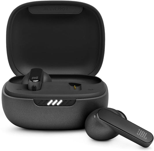 JBL LIVE PRO 2 Fully Wireless Earbuds Hybrid Noise Cancelling Fit IPX5 Multipoint Equalizer Wireless Charging (Black)