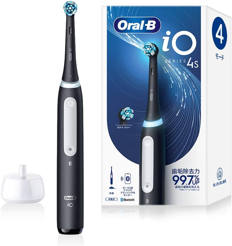 Brown Oral B iO4S Matte Black Electric Toothbrush iOG41B60BK (Amazon.co.jp Exclusive)