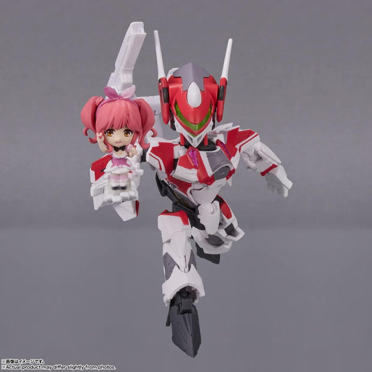 TINY SESSION Macross Δ VF-31C Siegfried (Mirage Farina Genus Machine) with Makina Nakajima, Approx. 3.9 inches (100 mm), PVC   ABS Pre-painted Action Figure