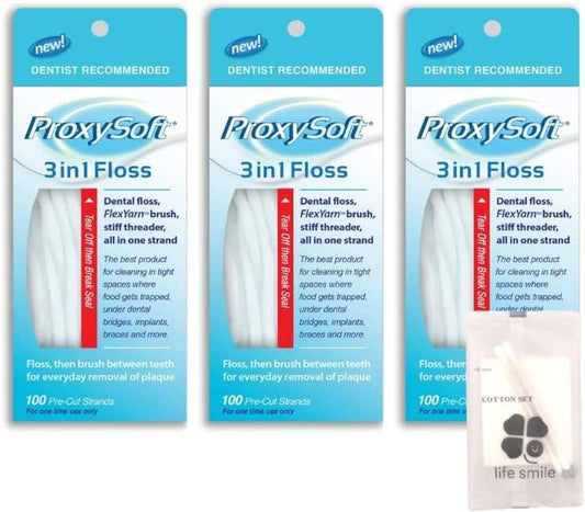 Set of 3 Proxy Soft 3-in-1 Regular Type, 100 Pieces, Includes Original Cotton Set