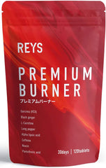 REYS PREMIUM BURNER Premium burner 120 grains (approximately 30 uses) Supervised by Reiaki Yamazawa Contains 8 carefully selected ingredients Garnicia (HCA) Black ginger Carnitine Hihatsu Alpha lipoic acid Caffeine Niacin Pantothenic acid