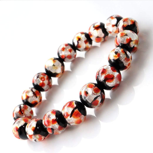 Firefly Glass Bracelet, 0.5 inches (12 mm), Orange, Orange, Dragonfly Ball, Okinawa