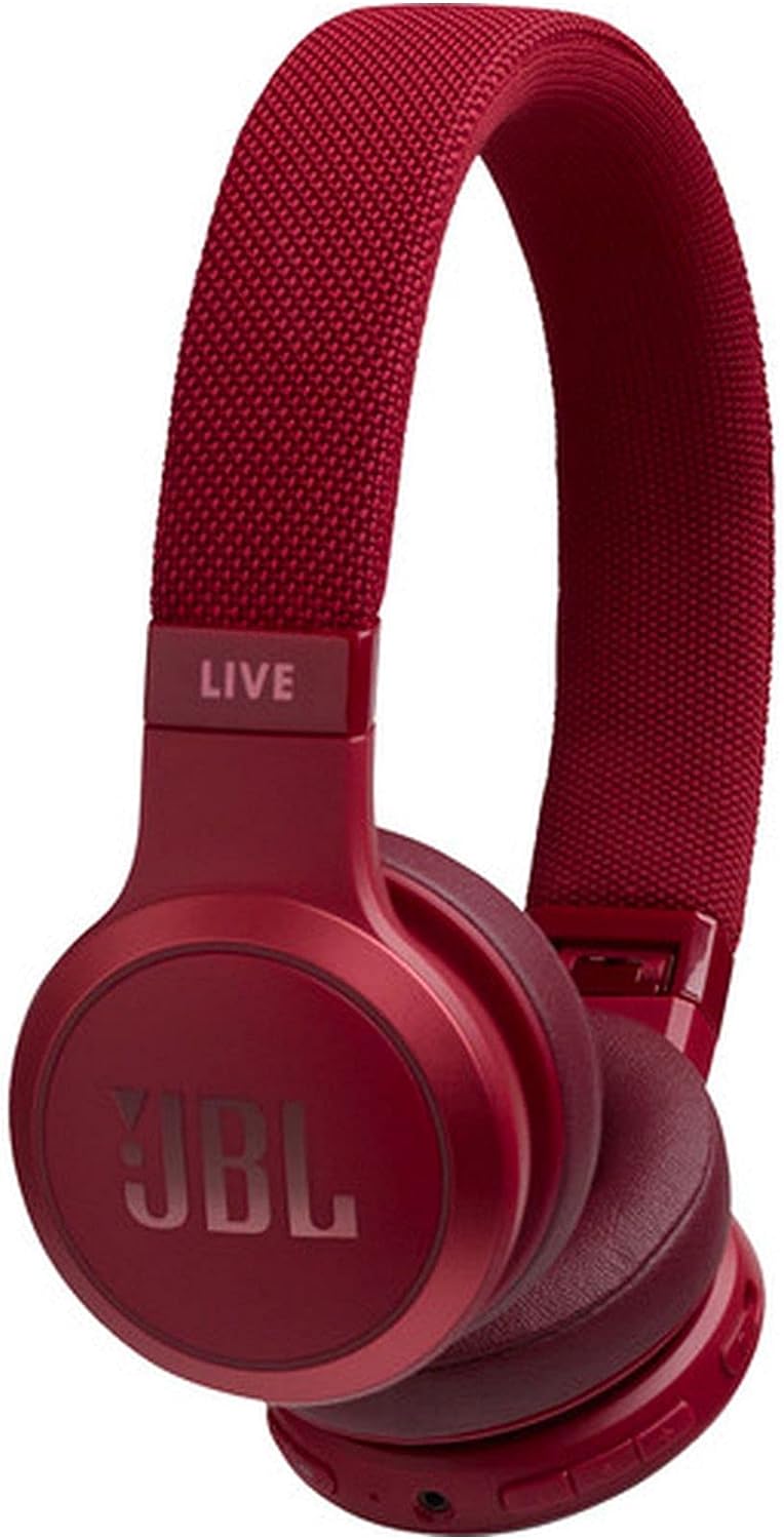 JBL Live 400BT Wireless On-Ear Headphones with Voice Control (Red)