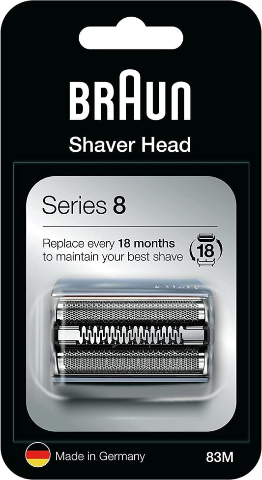 Braun Shaver Replacement Blade Series 8 Compatible 83M (Overseas Version for F/C83M) Mesh Blade Inner Blade Integrated Cassette Silver Parallel Import