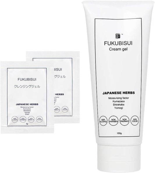 FUKUBISUI Cream Gel, 5.3 oz (150 g), Cleansing Gel with 2 Samples, Moisturizing Cream, Plenty of Use, Fragrance, Uncolored, Sensitive Skin, Dry Skin, Aging Care, All-in-One Gel, Facial Body