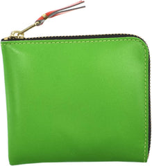 SUPER FLUO SA3100SF Super Flow Coin Purse, Coin Case, L-Shaped Zipper, Genuine Leather, Men's, Women's, Blue, Green