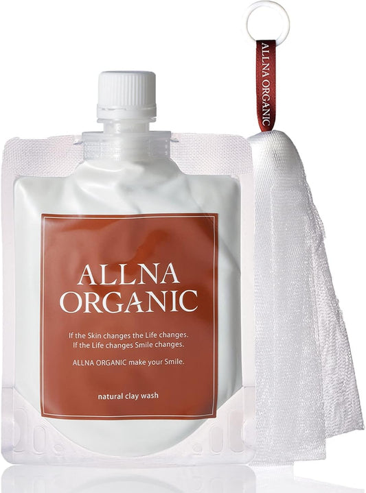 Allna Organic Clay Face Wash "Opens Up Pores To Remove Blackheads" "Includes Foam Net" "3 Types of Collagen + 4 Types of Hyaluronic Acid + 4 Types of Vitamin C + Ceramide" 4.6 oz (130 g)