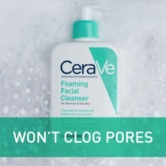 CeraVe Seravi Foaming Facial Cleanser 16.5 fl oz (473 ml) Daily Face Washing, Normal to Oily Skin