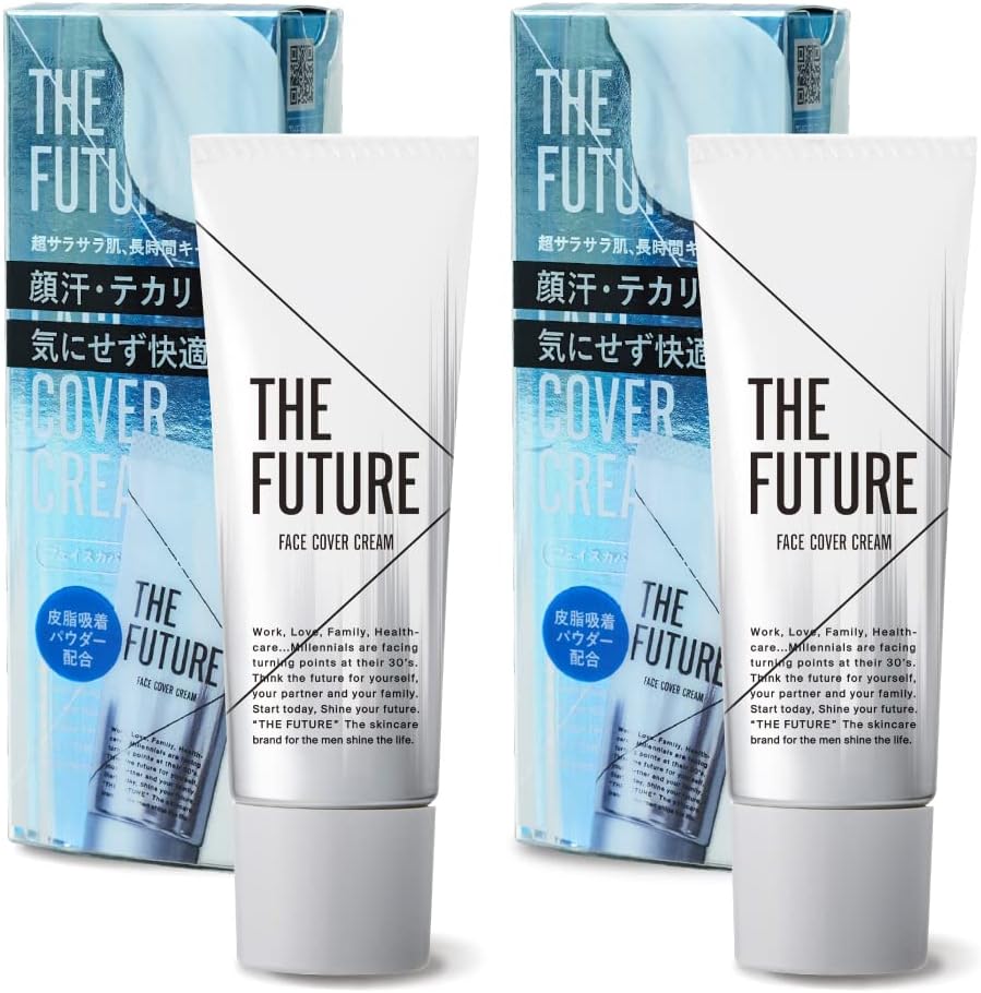 THE FUTURE Men's BB Cream (Natural, No Color), Face Cover Cream, Concealer, Foundation (Bear Acne Marks, Blue Beard, Pores), Bangs, Makeup Base, The Future, Set of 2