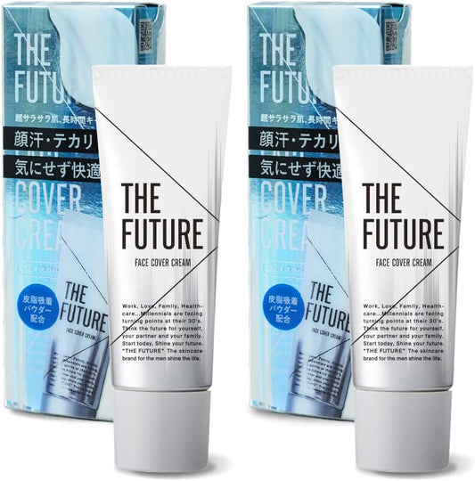 THE FUTURE Men's BB Cream (Natural, No Color), Face Cover Cream, Concealer, Foundation (Bear Acne Marks, Blue Beard, Pores), Bangs, Makeup Base, The Future, Set of 2