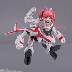 TINY SESSION Macross Δ VF-31C Siegfried (Mirage Farina Genus Machine) with Makina Nakajima, Approx. 3.9 inches (100 mm), PVC   ABS Pre-painted Action Figure