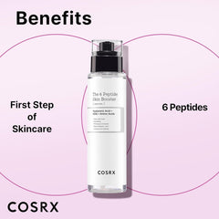 COSRX Peptide Booster Beauty Serum, Peptide 6 Skin Booster, 5.3 fl oz (150 ml), Niacinamide, Hyaluronic Acid, Adenosine, Allantoin Serum, Milky Lotion, Toner, NMF, Derma, Research, Moisturizing,