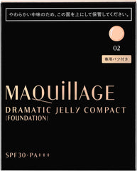 Outlet: Maquillage Dramatic Jelly Compact (Refill) (SPF30, PA+++), Cushion Foundation 2, Slightly Bright, Medium Brightness, 0.5 oz (14 g)