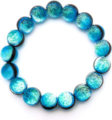 HATERMA BLUE FIREL GLASS 0.5 inch (12 mm) Glowing Bracelet Okinawa Souvenir Haiterumajima