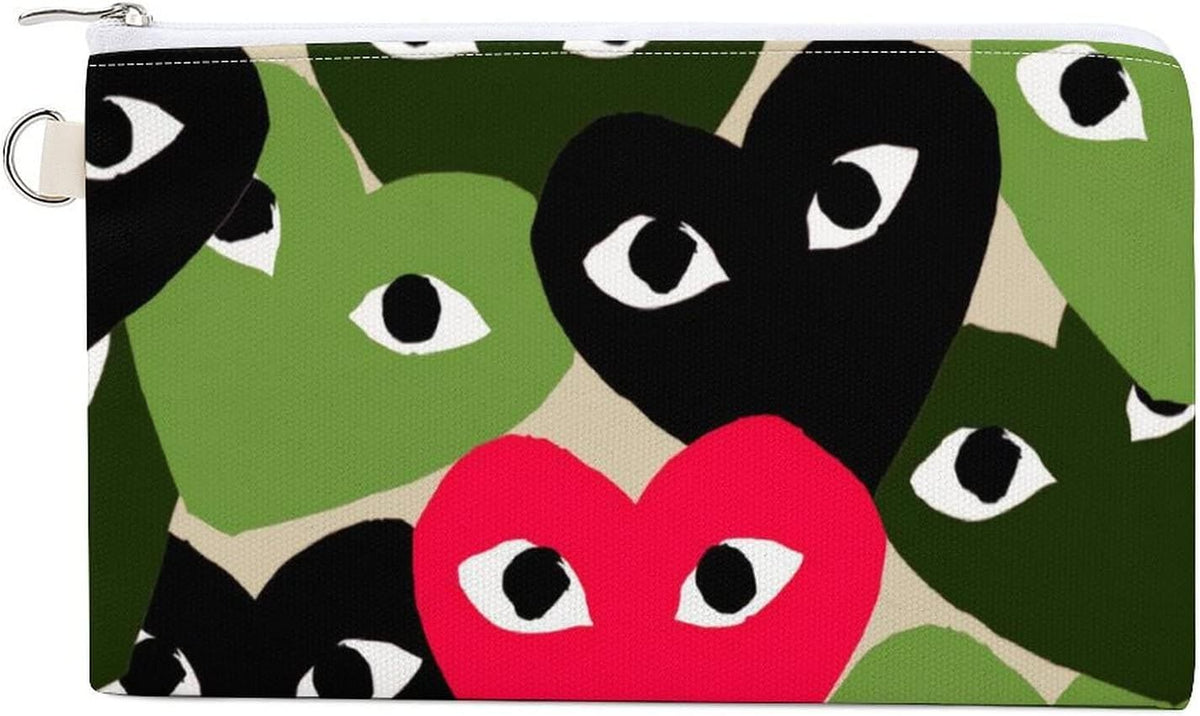 Comme Des GarÇons Play Large Capacity Coin Purse, Convenient to Carry, Canvas Wallet, Small Item, Fashionable, Cute, Popular Product