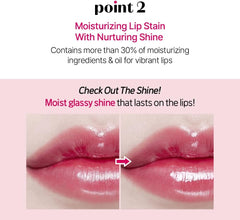 ETUDE Glow Fixing Tint Moment/Lip Tint/Lipstick/Glossy Finish/Highly Moisturizing/3.8g/Clione Lip