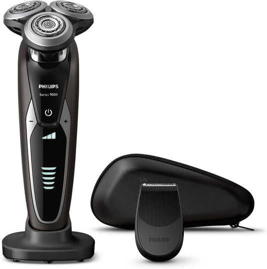 Philips 9000 Series S9551 Men’s Electric Razor, 72 Blades, Revolving Type, Can Be Used in the Bath, Washable without Disassembly, Includes Trimmer