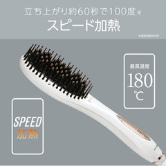 Koizumi KHR-6910/W Iron Brush, Ion Balance, Salon Sense, 300, For Overseas Use, White