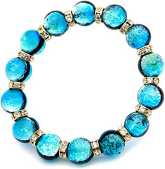 Glowing Firefly Glass Bracelet, Haterma Blue, Sparkling, Men's, Women's, Okinawa, Souvenir, Power Stone