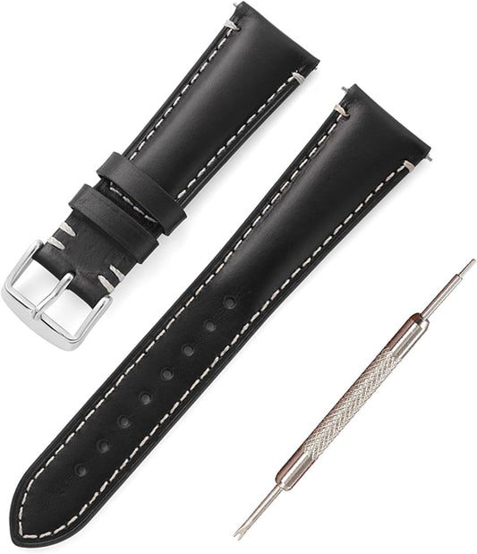 Watch Strap 20mm 22mm 24mm Genuine Leather Watch Band Leather Watch Strap Quick Release Top Grain Leather Watch Band Replacement