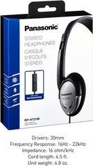 Panasonic Headphones LP-HT161-K Full Size Over-Ear Lightweight Long Cord