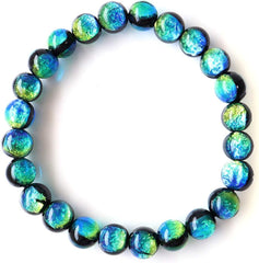 Glowing Keramarin Firefly Glass Bracelet, 0.3 inch (8 mm), Okinawa Souvenir, Keylama Islands