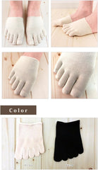 Silk Five Toe Half Socks, Made in Japan, Warm, Pregnant, Cold Protection, Inner Socks, Set of 3 Pairs (Beige 3 Pairs)